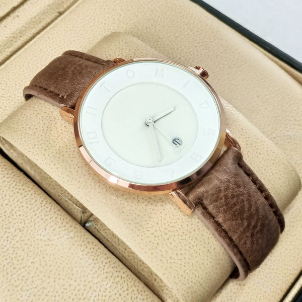 TOMI T-085 Men's Watch Date Quartz Round Dial