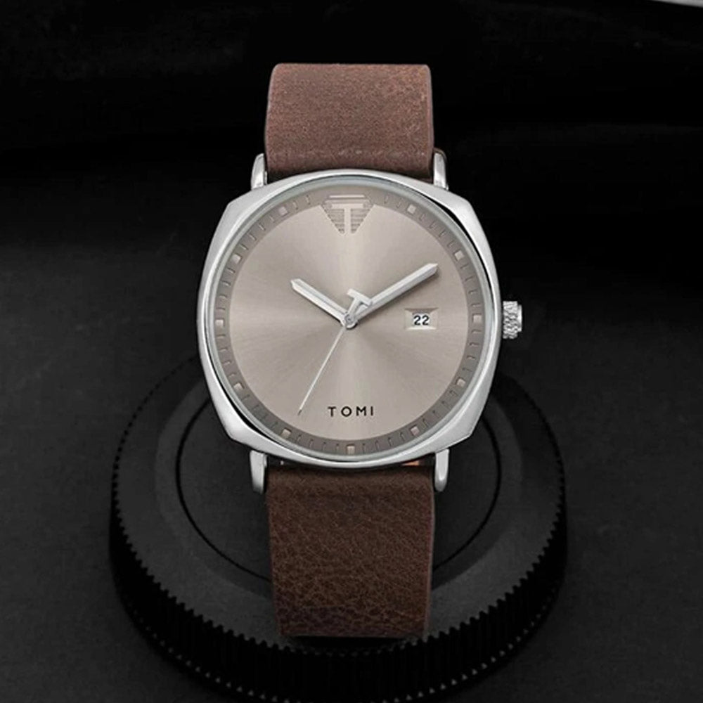 TOMI T-044 Men's Watch Leather Strap