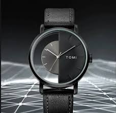 TOMI T-080 Unisex Watch Half Transparent Leather Strap