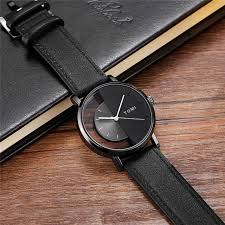 TOMI T-080 Unisex Watch Half Transparent Leather Strap
