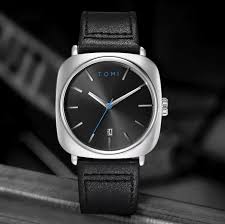 TOMI T-084 Men's Watch Quartz Date Leather Straps
