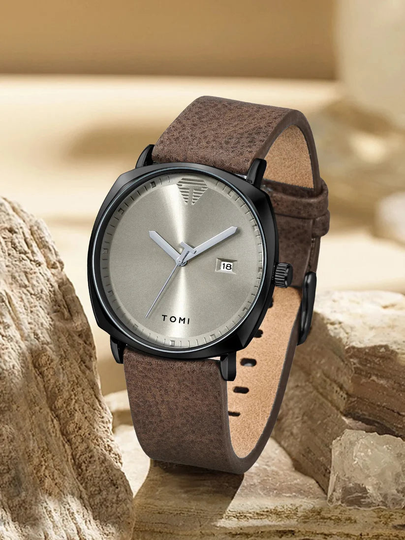TOMI T-044 Men's Watch Leather Strap